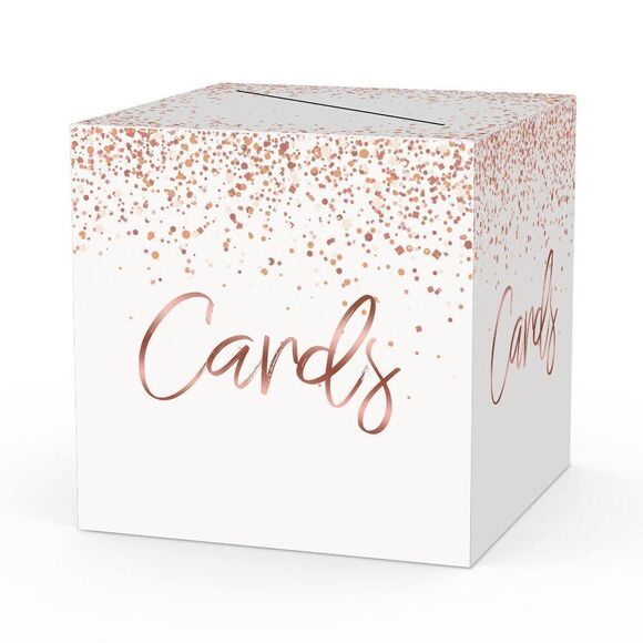 Blush Pink Glitter Card Box – Perfect for Weddings, Baby Showers & Birthdays - Picture 1 of 2